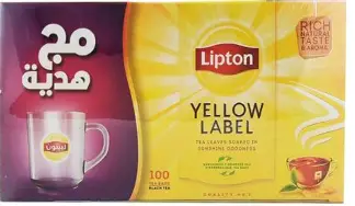 شاى ليبتون 100 فتلة عرض وكوب هديه